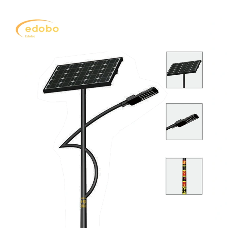 Luzes de rua solares personalizadas com braço único e braço duplo para uso em estradas