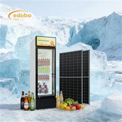 Congelador de bebidas movido a energia solar AC / DC Congelador de vinho com porta de vidro
